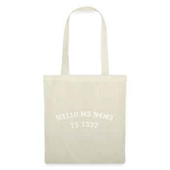 leetspeak leet mon nom est hello code gamer 1337 - Sac en tissu - nature - Devant