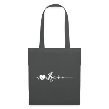 Hairdresser Gift Barber Heartbeat Barber Shop - Tote Bag - graphite grey - Front