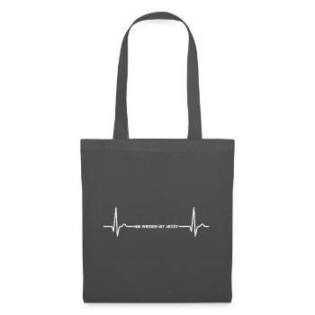 Nie wieder ist jetzt Gegen Rechts gegen Hetze EKG - Stoffbeutel - Graphite - Vorne