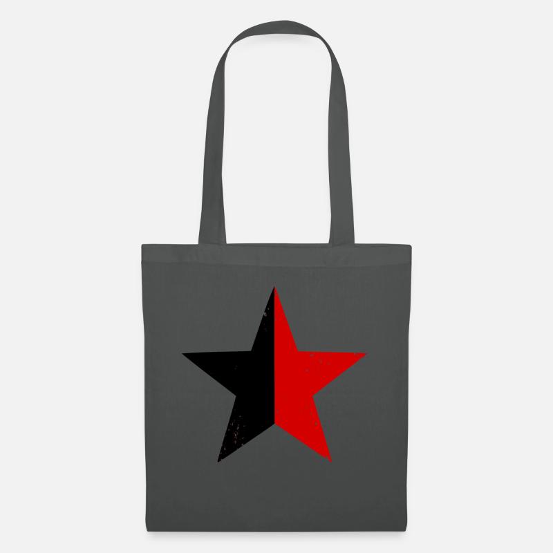 Schwarz-Roter Stern - Stoffbeutel - Graphite