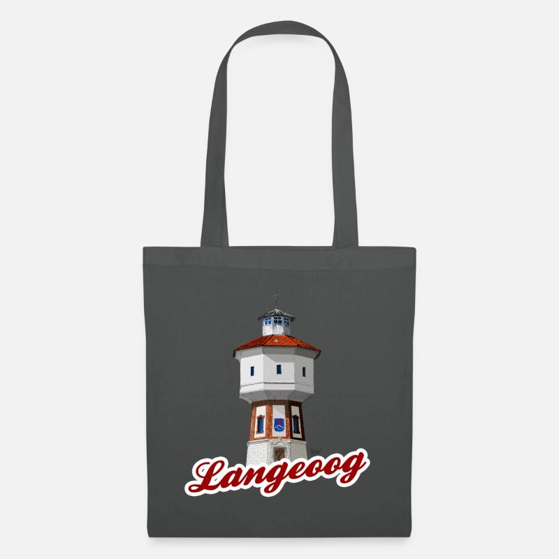 Bronko55 No.59 – Langeoog Wasserturm - Stoffbeutel - Graphite