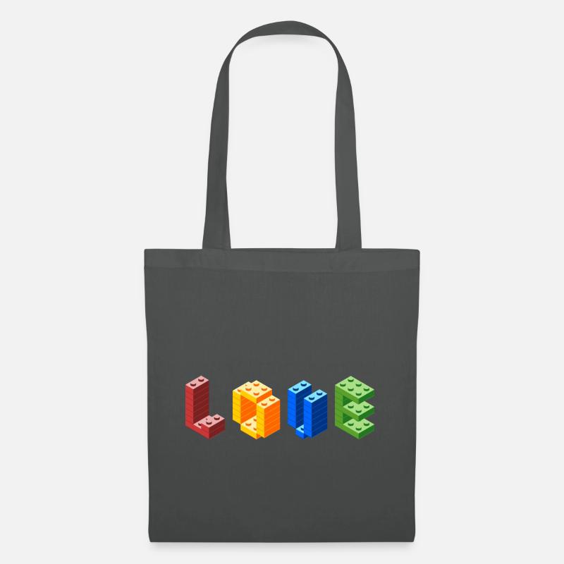 Blocs de construction Amour - Sac en tissu - gris graphite