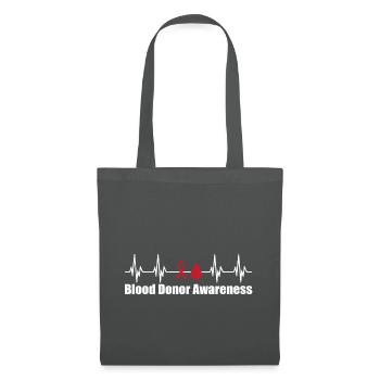 Blood Donor Awareness Heartbeat - Stoffbeutel - Graphite - Vorne