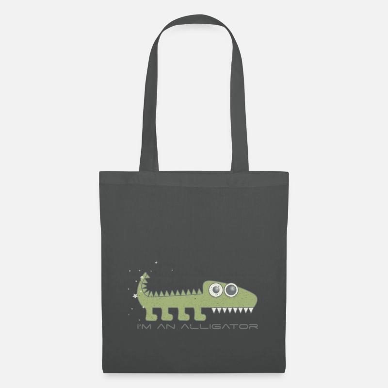 Ich bin ein Alligator - Stoffbeutel - Graphite