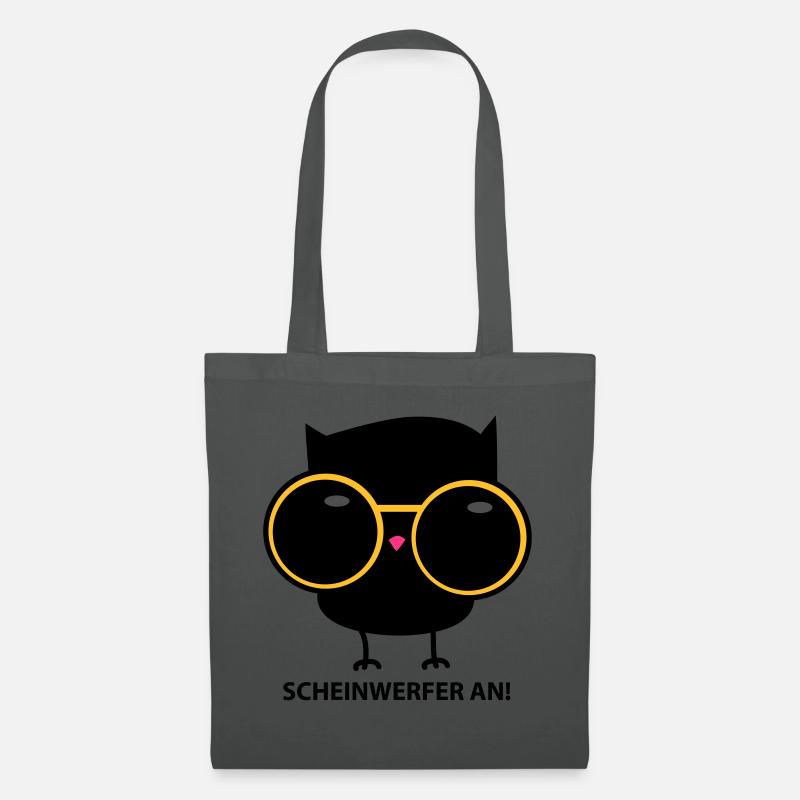 Eule mit Brille (b) - Stoffbeutel - Graphite