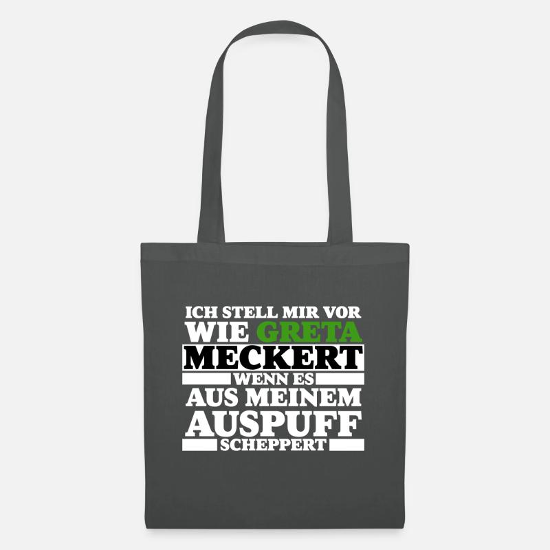 Greta meckert Auspuff scheppert Tuning Geschenk - Stoffbeutel - Graphite