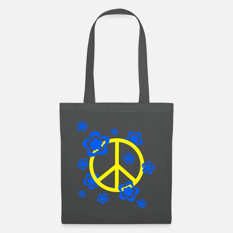 70s Flower Pattern - Tote Bag - graphite grey