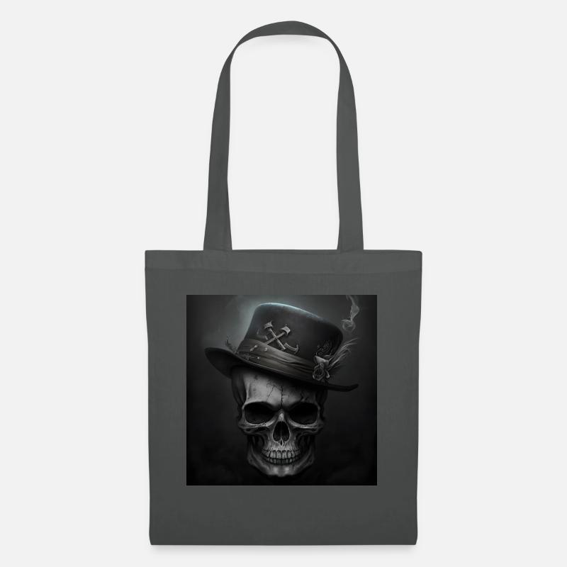 Vintage Schwarzer Totenkopf - Stoffbeutel - Graphite