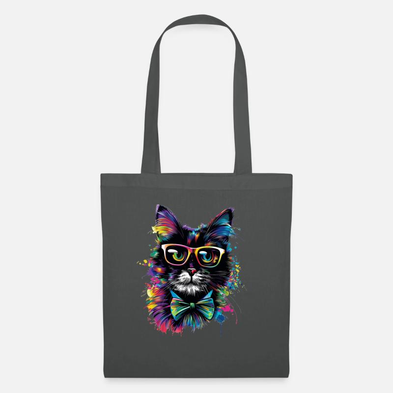 Professor Katze - Stoffbeutel - Graphite