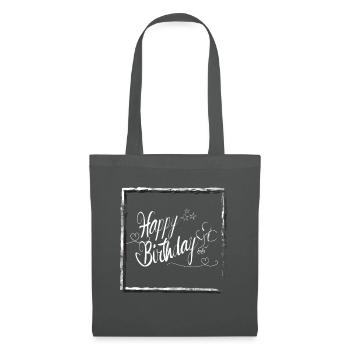 Happy Birthday - Stoffbeutel - Graphite - Vorne