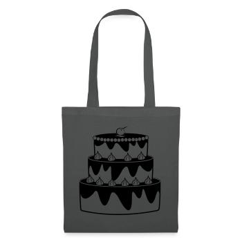 Image d’ombre de gâteau d’anniversaire - Sac en tissu - gris graphite - Devant