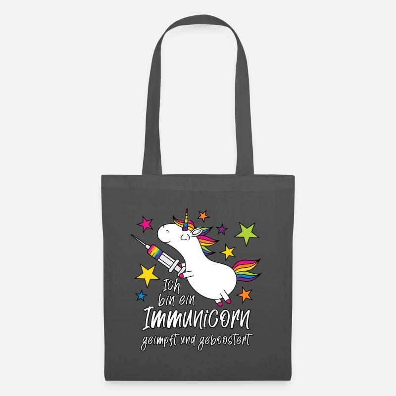Einhorn Immunicorn geimpft und geboostert - Stoffbeutel - Graphite