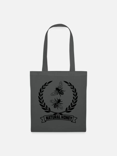 Bienen im Lorbeerkranz - Stoffbeutel - Graphite