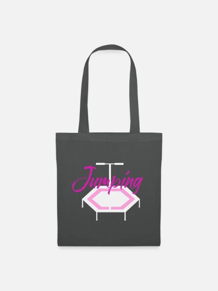 jumping trampolin girl jumpen jump tramp Geschenk - Stoffbeutel - Graphite