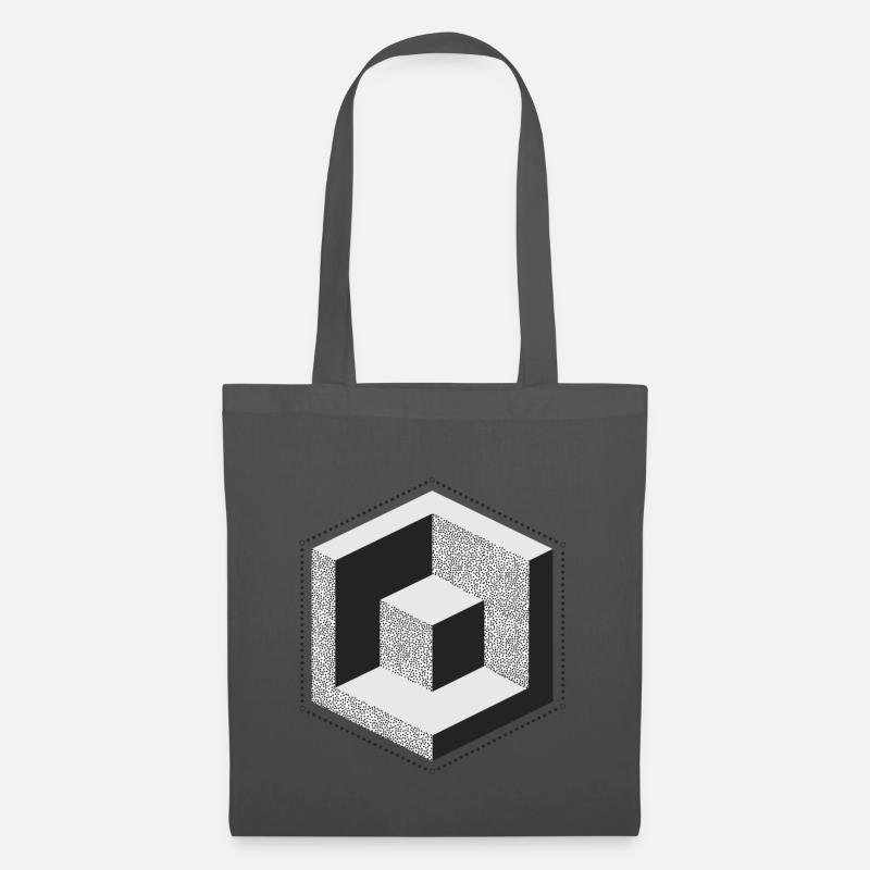 geometric cube - Tote Bag - graphite grey