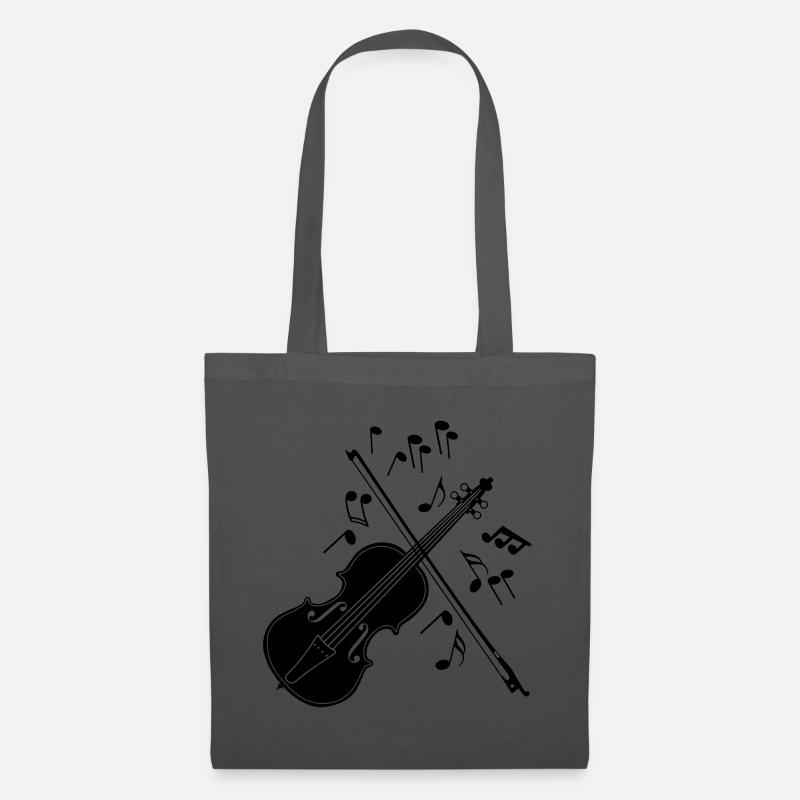 Violon avec notes - Sac en tissu - gris graphite