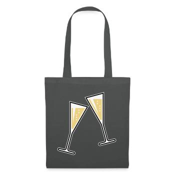 2 Glasses Of Sparkling Wine (Funnel / Closed / 3C) - Tote Bag - graphite grey - Front