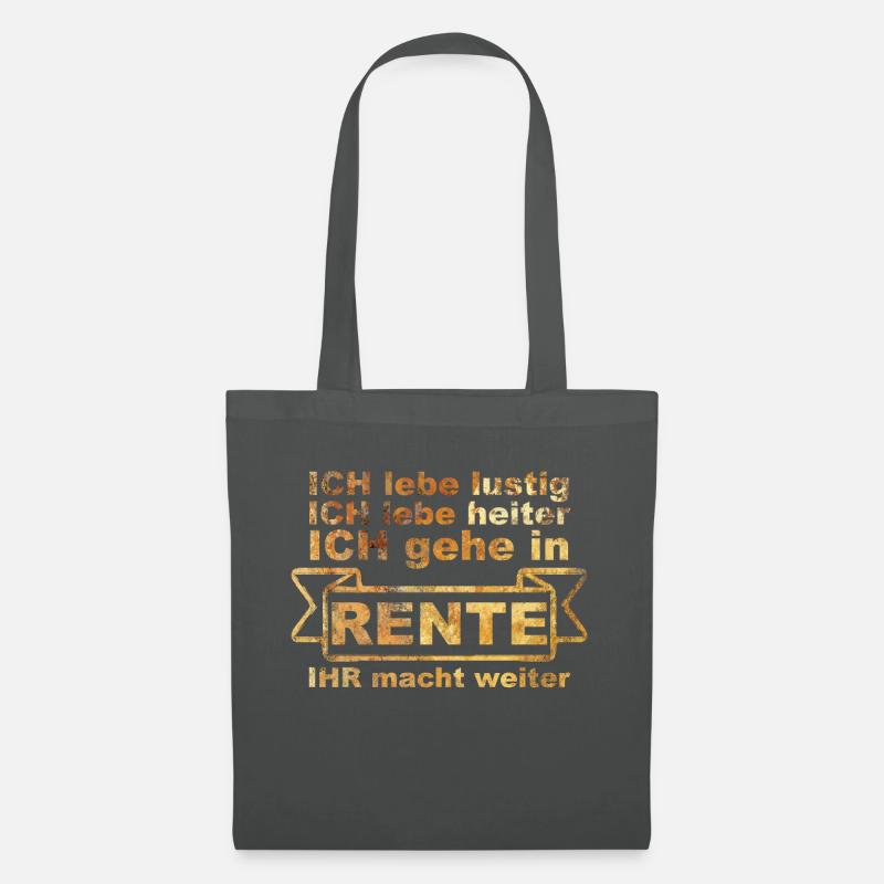 Rente Rentner Rentnerin Geschenk - Stoffbeutel - Graphite