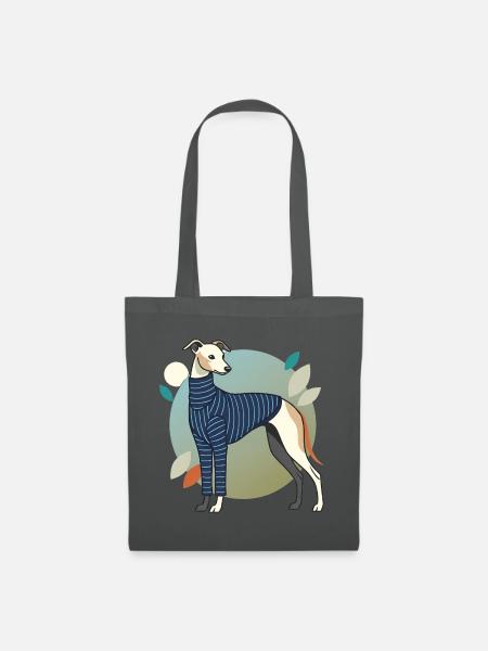 Italienisches Windspiel Hund Windspiel - Stoffbeutel - Graphite