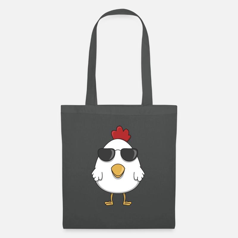 Huhn Hühner Sonnenbrille Geschenk cool comic Henne - Stoffbeutel - Graphite
