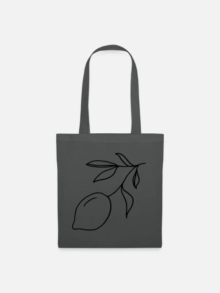 Zitronenzweig - Stoffbeutel - Graphite