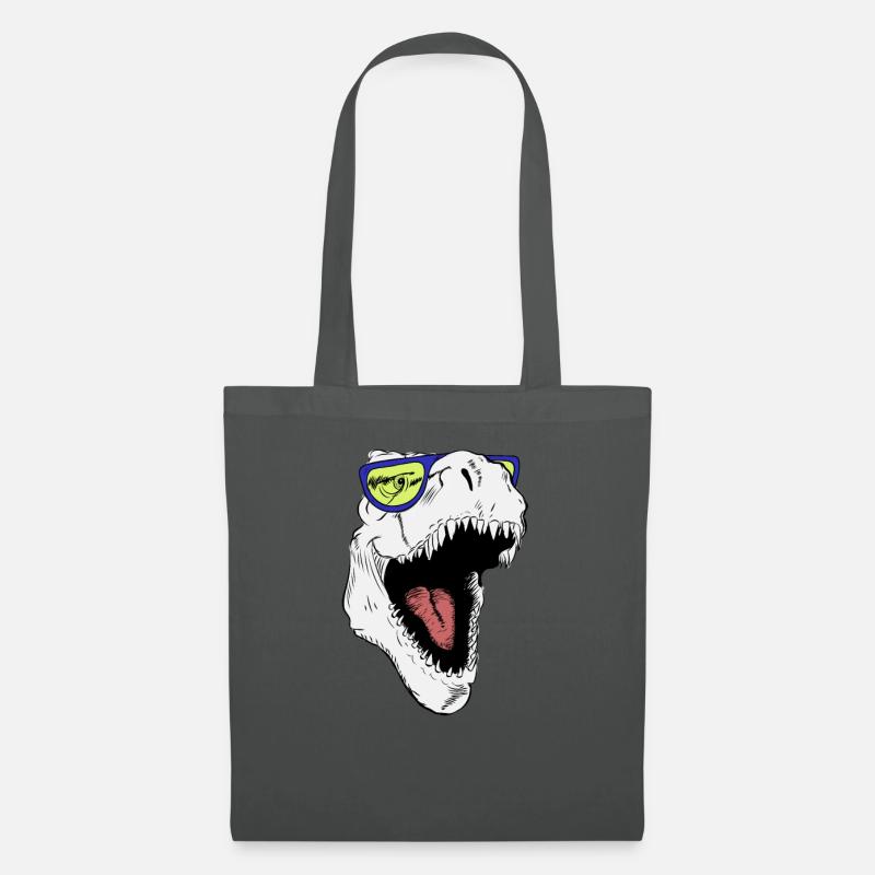 Tyranosaurus Rex mit Sonnenbrille - Stoffbeutel - Graphite