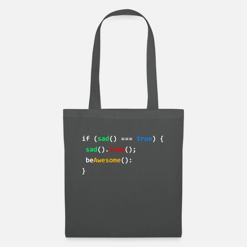 If Sad Be Awesome Programming Coding Nerd Gift - Tote Bag - graphite grey