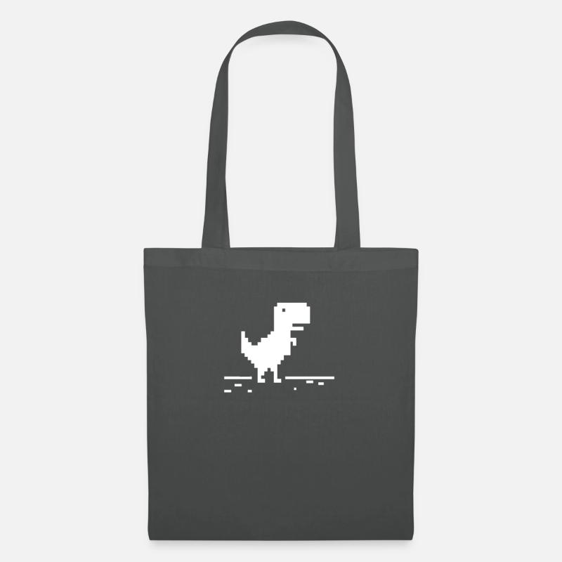 Oops! No Internet Connection 8 bit Dino - Tote Bag - graphite grey