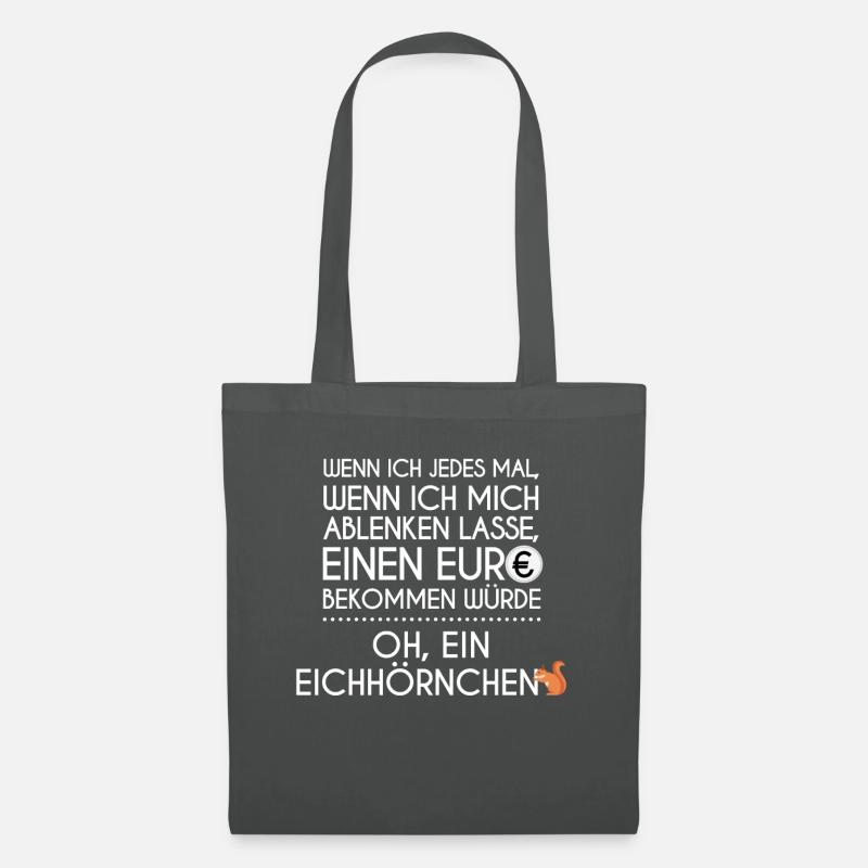 Eichhörnchen Ablenken Lustig ADHS ADHD - Stoffbeutel - Graphite