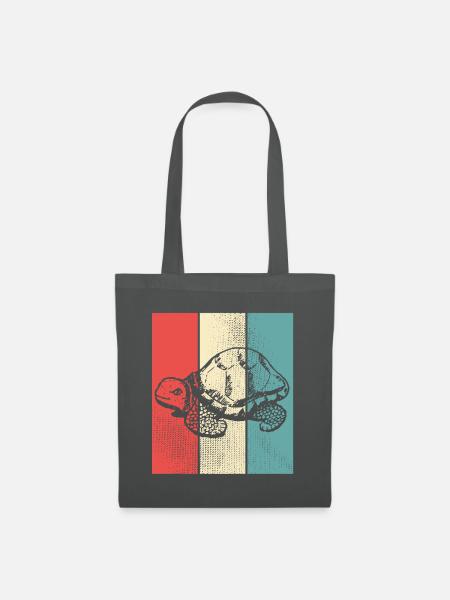 Schildkröte retro Style - Stoffbeutel - Graphite