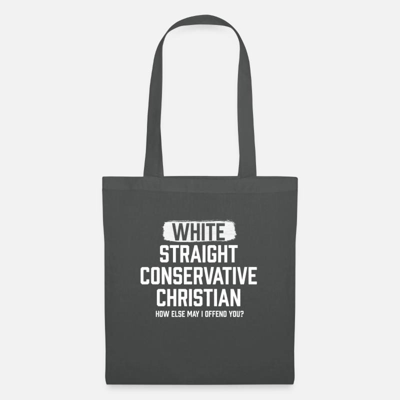 Weißer gerader konservativer Christ - Stoffbeutel - Graphite