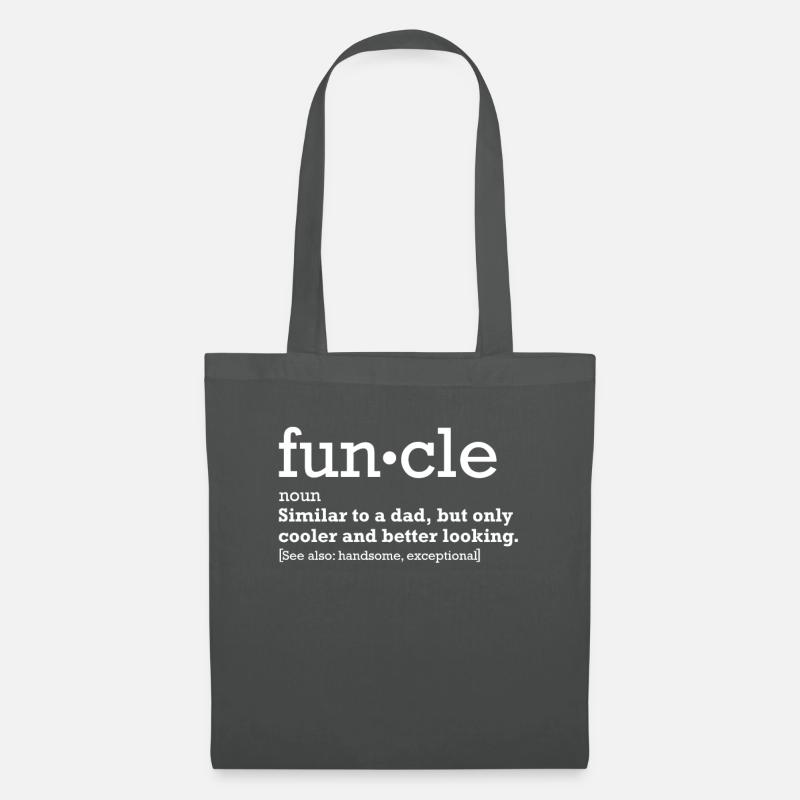 Funcle Sarcasm Funny Uncle Definition Gift - Tote Bag - graphite grey