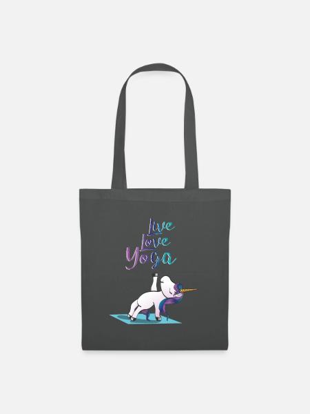 Yoga Einhorn - Stoffbeutel - Graphite