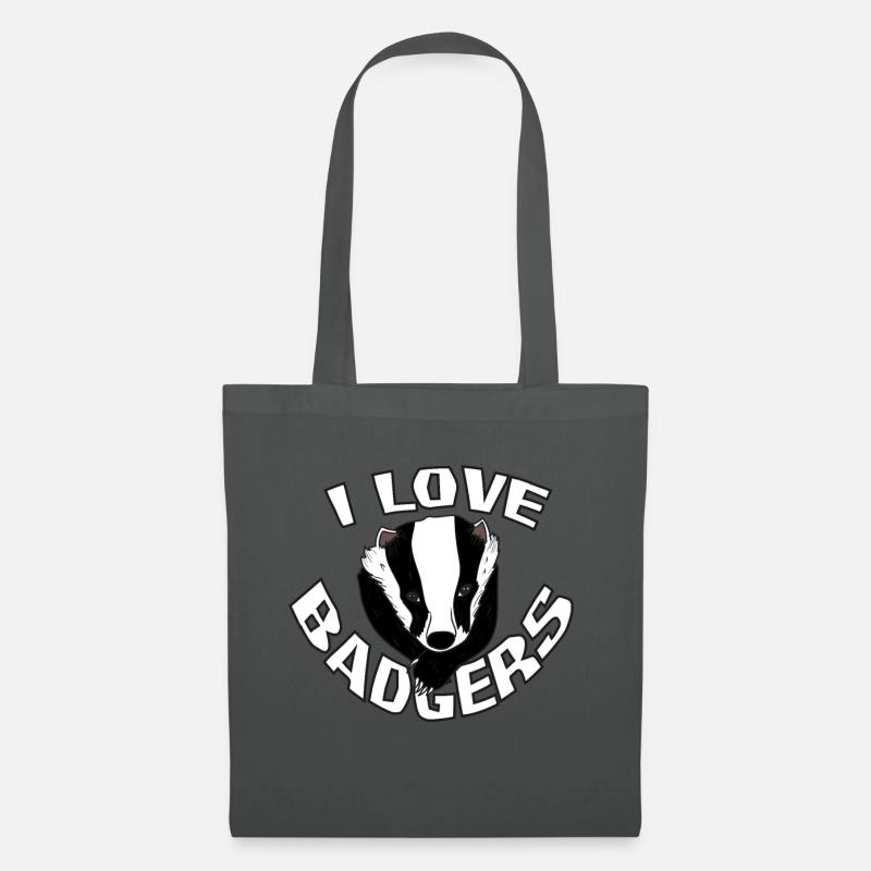Ich Liebe Dachse Geschenk - Stoffbeutel - Graphite