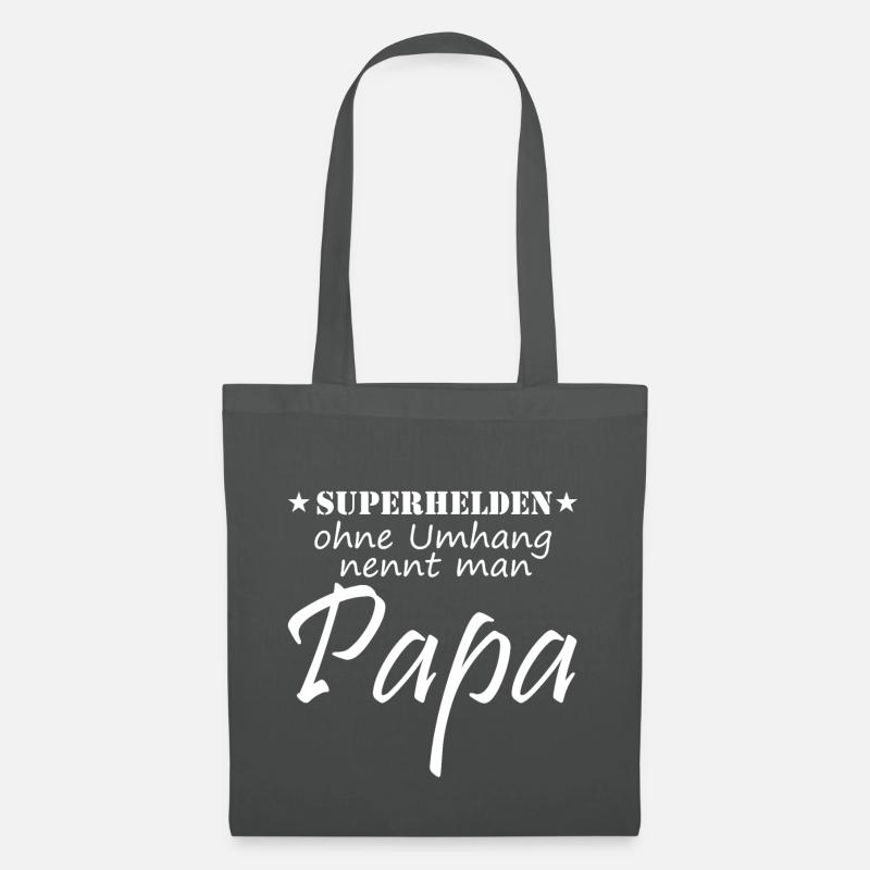 Superheld Papa Geschenkidee - Stoffbeutel - Graphite