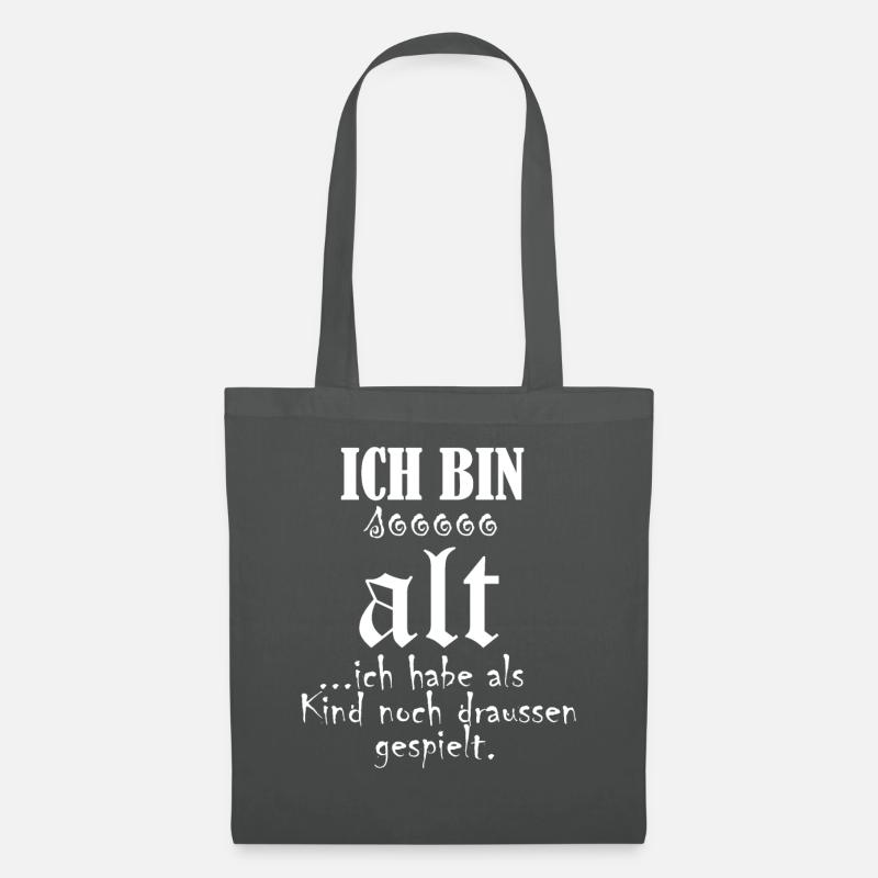 Geschenkidee Geburtstag alt werden - Stoffbeutel - Graphite