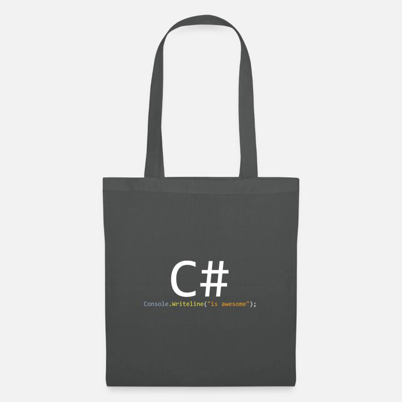 C # ist großartig - Stoffbeutel - Graphite