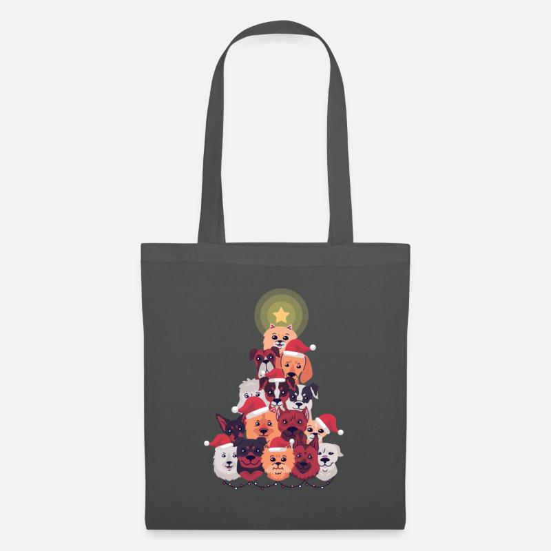 Hund Weihnachtsbaum - Stoffbeutel - Graphite
