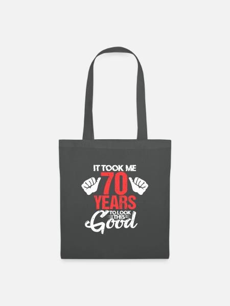 70 Jahre 70. Geburtstag Alter Rentner Geschenk - Stoffbeutel - Graphite