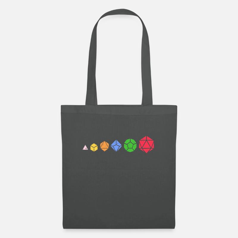D20 Würfel Evolution Gamer Gaming Fantasy Geschenk - Stoffbeutel - Graphite