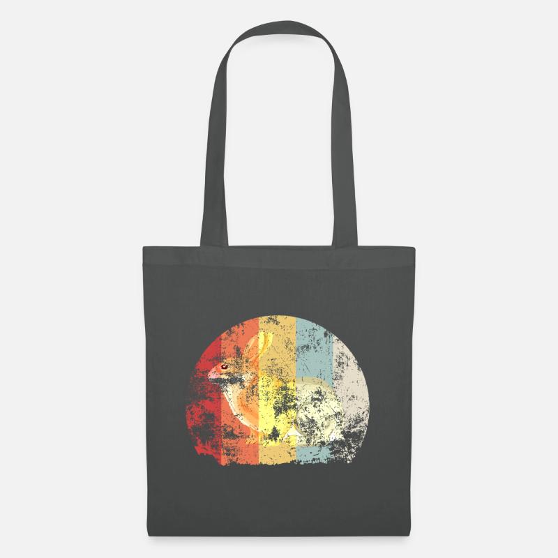 Retro Hase - Stoffbeutel - Graphite