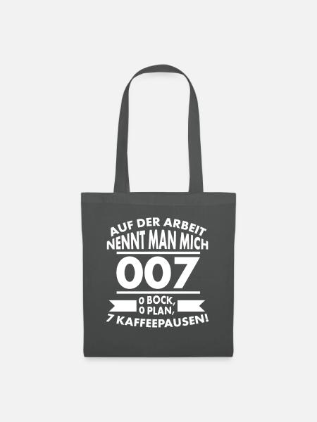 Arbeit Unternehmen Spruch, Plan, Bock Kaffeepause - Stoffbeutel - Graphite
