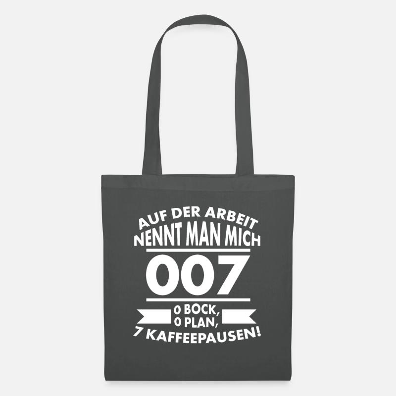 Arbeit Unternehmen Spruch, Plan, Bock Kaffeepause - Stoffbeutel - Graphite