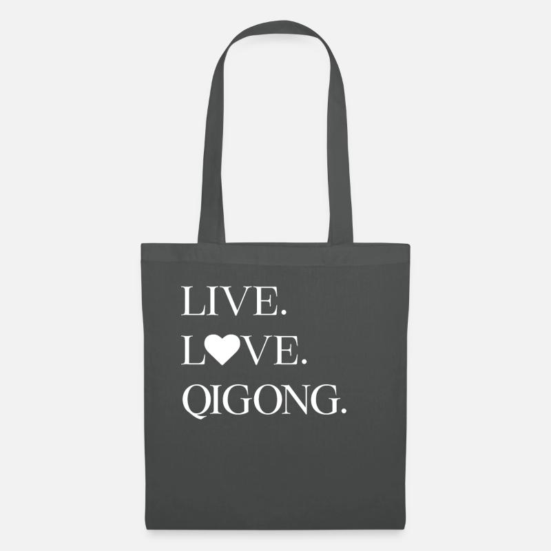 Lebe. Liebe. Qigong. - Stoffbeutel - Graphite