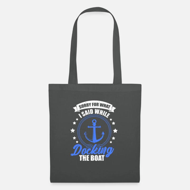 Boot Kapitän Segelboot Motorboot See Geschenk - Stoffbeutel - Graphite