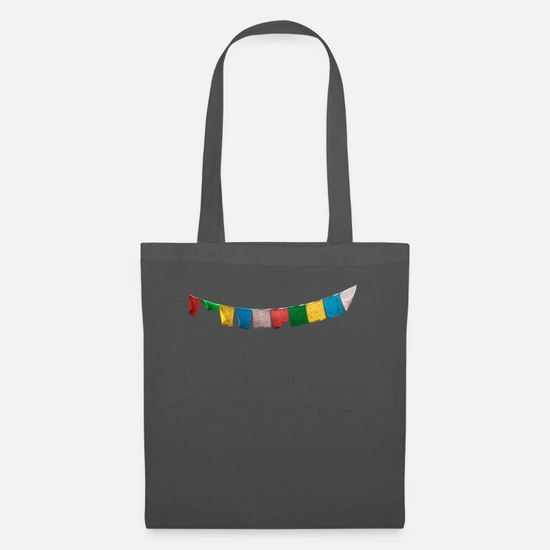 Gebetsfahnen / Gebetsflaggen Nepal - Stoffbeutel - Graphite