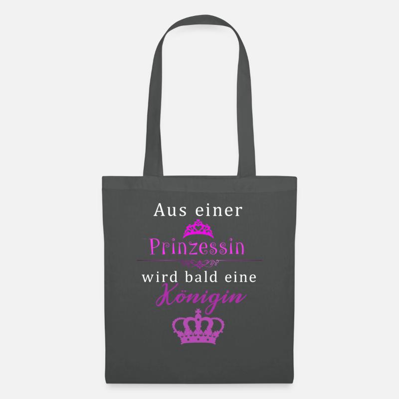 Prinzessin wird zur Königin - Stoffbeutel - Graphite