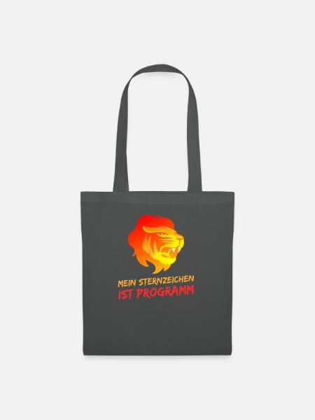 Sternzeichen Löwe Löwenkopf Geschenk Spruch Brüllt - Stoffbeutel - Graphite