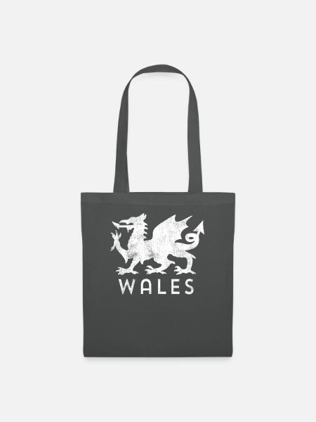 Rugby-Waliserentwurf rote Drache-Flagge von Wales - Stoffbeutel - Graphite