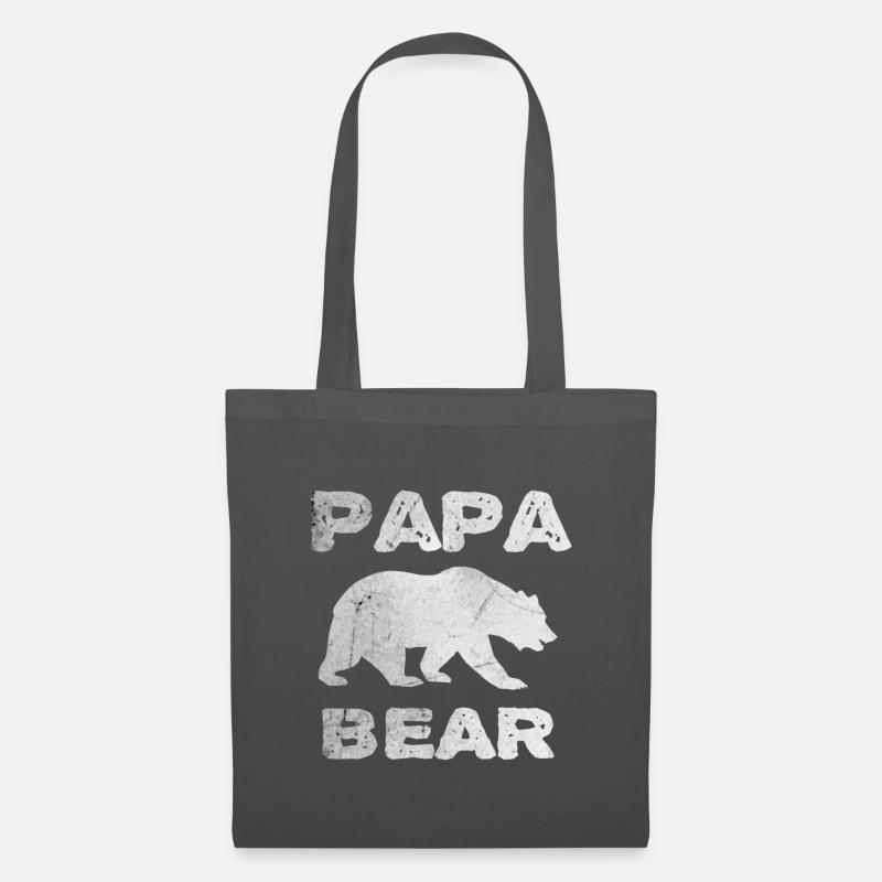 Papa Bär - Geschenk Vatertag oder Geburtstag - Stoffbeutel - Graphite